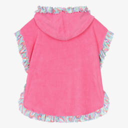 A Dee-Girls Pink Hooded Terry Poncho Towel  | Childrensalon