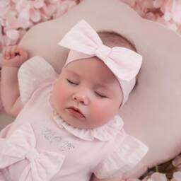A Dee-Girls Pink Striped Bow Headband | Childrensalon