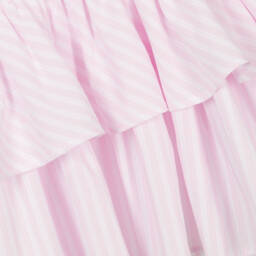 A Dee-Girls Pink Striped Cotton Dress | Childrensalon