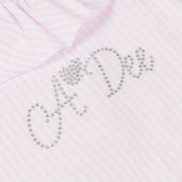 A Dee-Girls Pink Striped Cotton Dress | Childrensalon