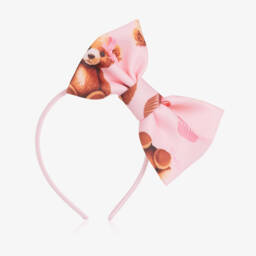 A Dee-Girls Ivory & Pink Bear Print Jersey Skirt Set | Childrensalon