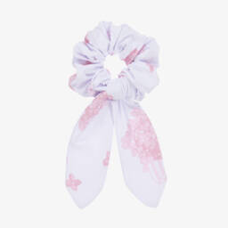 Girls Purple & Pink Flower Print Hair Elastic