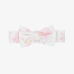 A Dee-Girls White Cotton Bow Headband | Childrensalon