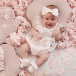 A Dee-Girls White Cotton Bow Headband | Childrensalon