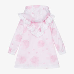 A Dee-Girls White & Pink Floral Hooded Coat | Childrensalon