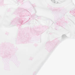 A Dee-Girls White & Pink Floral Print Dress | Childrensalon