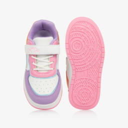 A Dee-Girls White & Purple Colourblock Trainers | Childrensalon