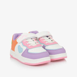 A Dee-Girls White & Purple Colourblock Trainers | Childrensalon