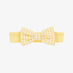 A Dee-Girls Yellow Gingham Bow Headband | Childrensalon