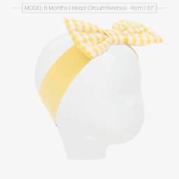 A Dee-Girls Yellow Gingham Bow Headband | Childrensalon