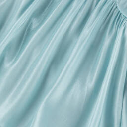 Abel & Lula-Girls Aqua Blue Satin Gloss Dress | Childrensalon