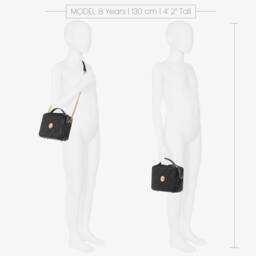 Abel & Lula-حقيبة يد مبطنة لون أسود للبنات (20 سم) | Childrensalon