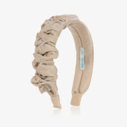 Abel & Lula-Girls Gold Ruched Hairband | Childrensalon