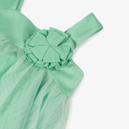 Abel & Lula-Girls Green Tulle & Satin Dress | Childrensalon