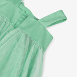Abel & Lula-Girls Green Tulle & Satin Dress | Childrensalon