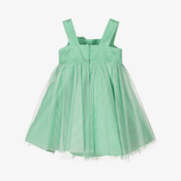 Abel & Lula-Girls Green Tulle & Satin Dress | Childrensalon