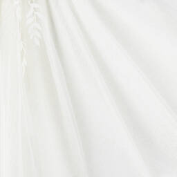 Abel & Lula-Girls Ivory & Beige Glitter Tulle Dress | Childrensalon