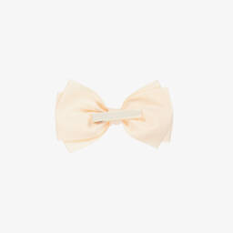 Abel & Lula-Girls Ivory Bow Hair Clip (14cm) | Childrensalon