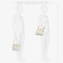 Abel & Lula-Girls Ivory Bow Handbag (15cm) | Childrensalon