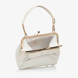 Abel & Lula-Girls Ivory Bow Handbag (15cm) | Childrensalon