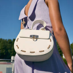 Abel & Lula-Girls Ivory Faux Leather Bag (18cm) | Childrensalon