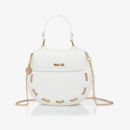 Abel & Lula-Girls Ivory Faux Leather Bag (18cm) | Childrensalon