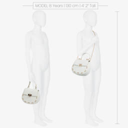 Abel & Lula-Girls Ivory Faux Leather Bag (18cm) | Childrensalon