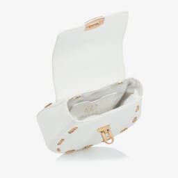 Abel & Lula-Girls Ivory Faux Leather Bag (18cm) | Childrensalon