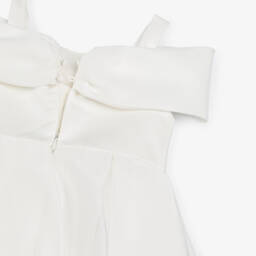 Abel & Lula-Girls Ivory Pleated Bow Dress | Childrensalon