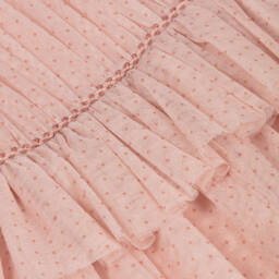 Abel & Lula-Girls Pink Dotted & Sparkle Tulle Dress | Childrensalon