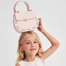 Abel & Lula-Girls Pink Faux Leather Bag (18cm) | Childrensalon