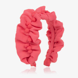 Abel & Lula-Girls Pink Pom-Pom Hairband | Childrensalon
