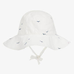 Absorba White Organic Cotton Baby Sun Hat Childrensalon