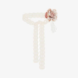 Girls Ivory Lace Floral Headband