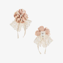 Abuela Tata-Girls Ivory Tulle Lace Skirt Set | Childrensalon