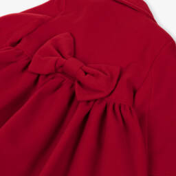 Abuela Tata-Пальто традиционное красное фетровое с бантом для девочек | Childrensalon