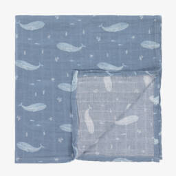 aden + anais-Blue Organic Cotton Muslin Cloths (3 Pack) | Childrensalon
