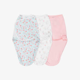 aden + anais-Pink Cotton Fairy Tale Flowers Wrap Swaddles (3 Pack) | Childrensalon