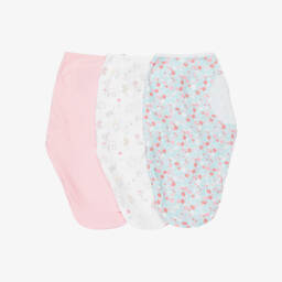 aden + anais-Pink Cotton Fairy Tale Flowers Wrap Swaddles (3 Pack) | Childrensalon