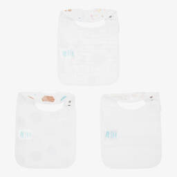 aden + anais-White Cotton Disney Bibs (3 Pack) | Childrensalon
