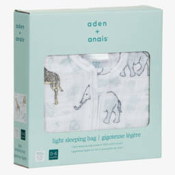 aden + anais-White Cotton Muslin Sleeping Bag | Childrensalon