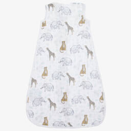 aden + anais-White Cotton Muslin Sleeping Bag | Childrensalon