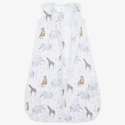 aden + anais-White Cotton Muslin Sleeping Bag | Childrensalon