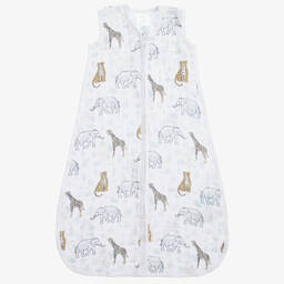 aden + anais-White Cotton Muslin Sleeping Bag | Childrensalon