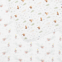aden + anais-بطانية بطبعة ديزني موسلين لون أبيض (112 سم) | Childrensalon