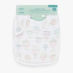 aden + anais-مريلة قطن عضوي موسلين لون أبيض للأطفال (عدد 3) | Childrensalon