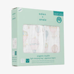 aden + anais-White Organic Cotton Hot Air Balloon Print Sleeping Bag | Childrensalon