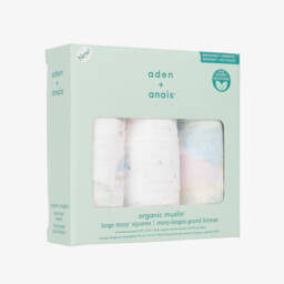 aden + anais-White Organic Cotton Muslin Cloths (3 Pack) | Childrensalon