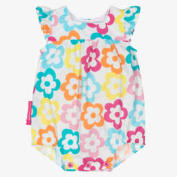 Baby Girls Cotton Shortie with Colourful Flower Print