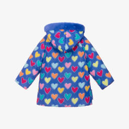 Agatha Ruiz de la Prada-Пальто синее с сердечками для девочек | Childrensalon